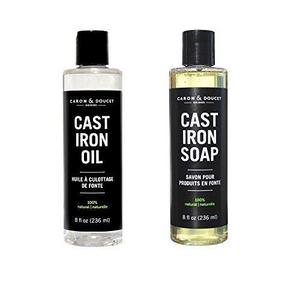 Caron Doucet - Cast Iron Care Bundle - Cast Iron Oil & Cast Iron Soap - 100% Plant Based Formulation