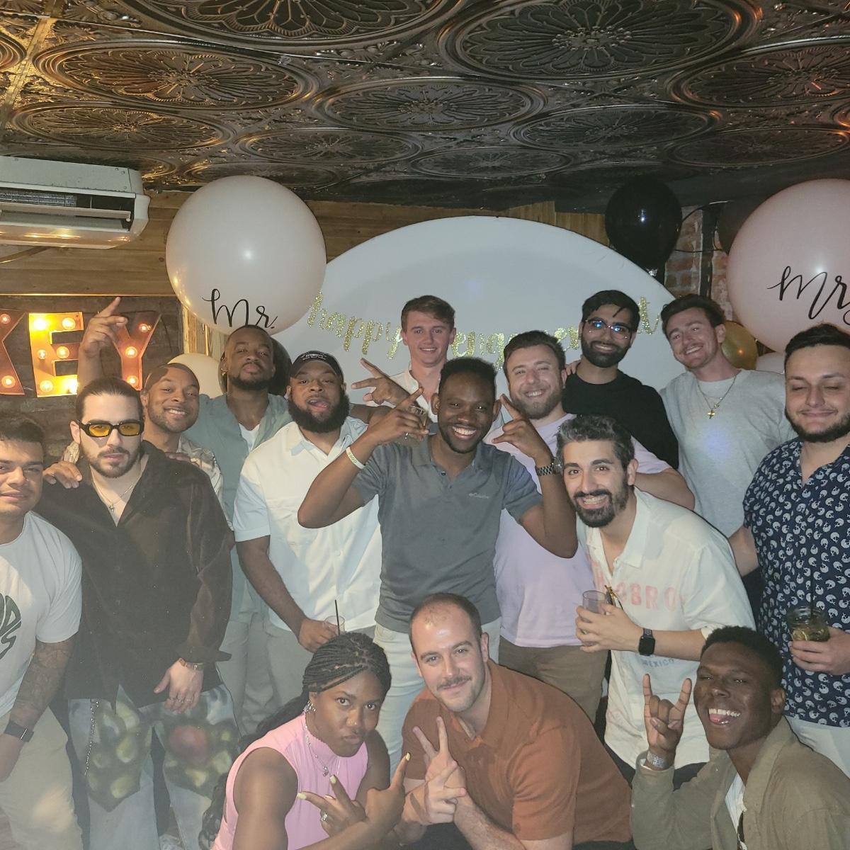 The boys at our surprise engagement party