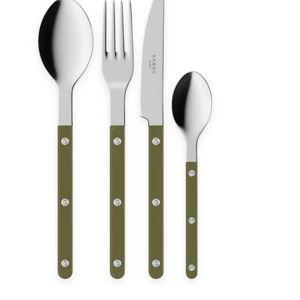 Bistrot Solid 4-Piece Cutlery Flatware Set in Green Fern