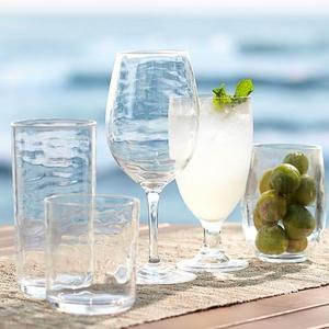 PB Classic Acrylic Stemless Wine Glasses, Set Of 6