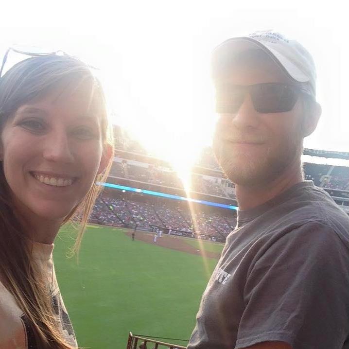 At a Texas Rangers game-- August 2015