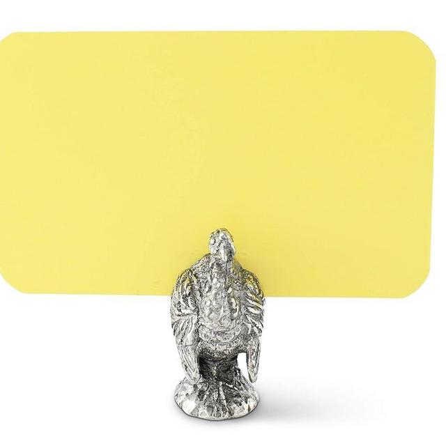 Vagabond House Pewter Turkey Place Card Holder/Cheese Markers 1.75 inch Tall