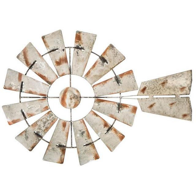 Windmill Galvanized Metal Wall Decor