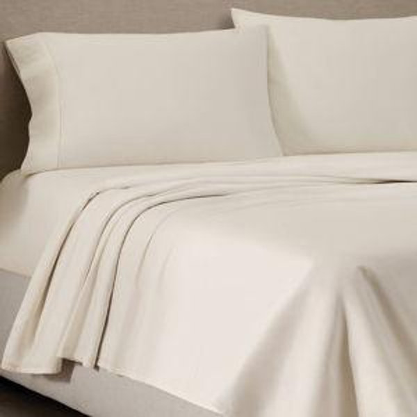 Jeremiah Brent Home King Cotton Sateen Sheet Set Solid Cream