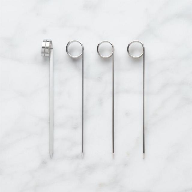 CB2 Curl Stainless Steel Cocktail Picks Set of 4