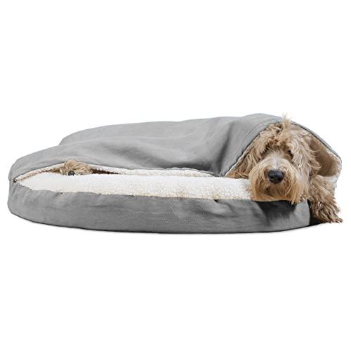 Furhaven Pet - Plush Ergonomic Orthopedic Foam Mattress Dog Bed, Round Snuggery Hooded Dog Bed, and ThermaNAP Self-Warming Quilted Cat Bed Pad for Dogs and Cats - Multiple Styles, Sizes, and Colors