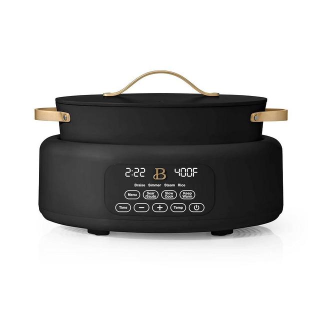 Beautiful 10-in-1 Electric MultiCooker 6 Quart - Programmable Slow Cooker, Sous Vide, Rice Cooker - Sleek Touch Timer & Delayed Start - Kitchen Appliance by Drew Barrymore (Black Sesame)