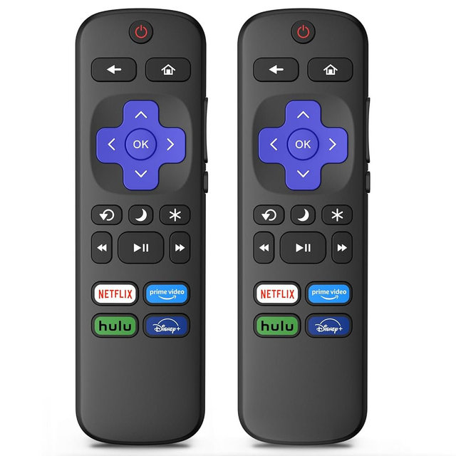 2 Pack Replacement Remote Control for Roku TV, for TCL/Hisense/Onn/Sharp/Philips/Element/Insignia Roku TV (Not for Roku Stick,Box and Players)