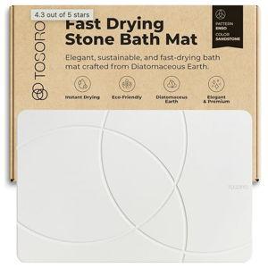 Stone Bath Mat, Diatomaceous Earth Non-Slip Stone Shower Mat - Quick Drying Absorbent Bath Mats for Bathroom - Elegant & Modern Design, Easy to Clean (23.5 x 15) - Sandstone