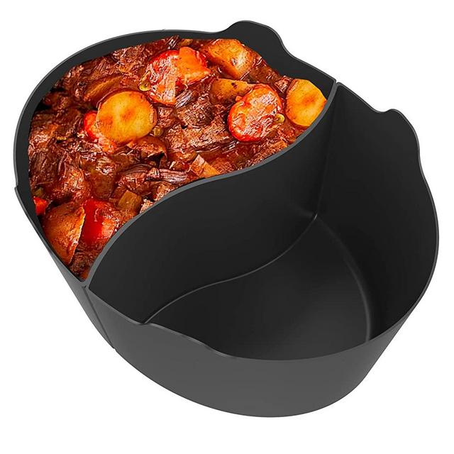 Esycooying Silicone Slow Cooker Divider Liners, Reusable/Easy Clean/BPA Free/Leakproof/Silicone Slow Cooker Divider, Dishwasher Safe Divider Liner for Most 6 Quart Slow Cooker
