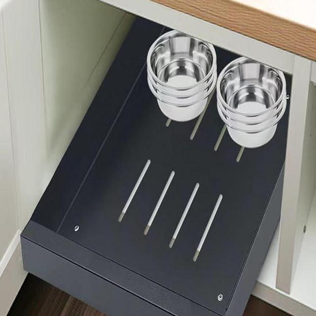 HIKITMATE Pull Out Cabinet Organizer, Carbon Steel Cabinet Drawers Slide Out, Pantry Storage Shelves with Nano Adhesive Strip for Kitchen, Bathroom and Living Room （9.8" W X16.9 DX2.7 H）