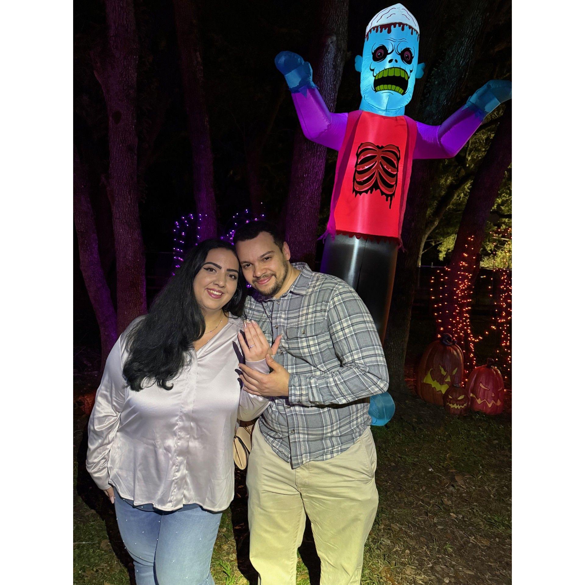 A Halloween to remember: Christopher made Randy’s favorite day even sweeter with a proposal she’ll never forget.