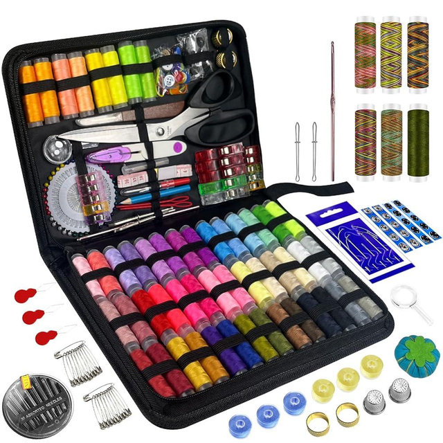 305Pcs Sewing Kit for Adults, 56Color Thread Spools, Portable Needle and Thread Kit for Sewing, with Scissors and Accessories for Adults, Kids, Beginner, Home, Travel, Emergency Sewing Kits