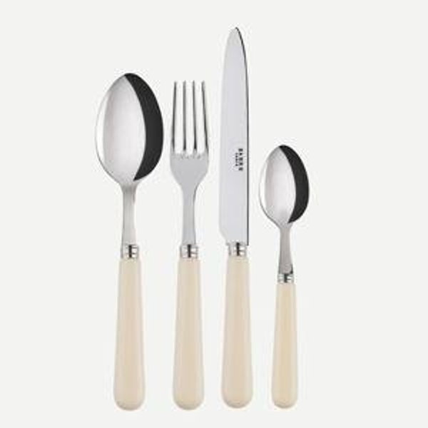 24 Pieces Cutlery Set, Pop unis, Ivory