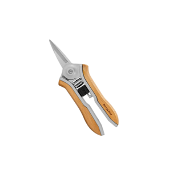 Berry&Bird Mini Pruning Shears for Gardening Straight Blades Hand Pruners with Wooden Handle Garden Scissors Snips Stainless Steel Trimming Small Clippers Bonsai Compact Size Shearing Tool