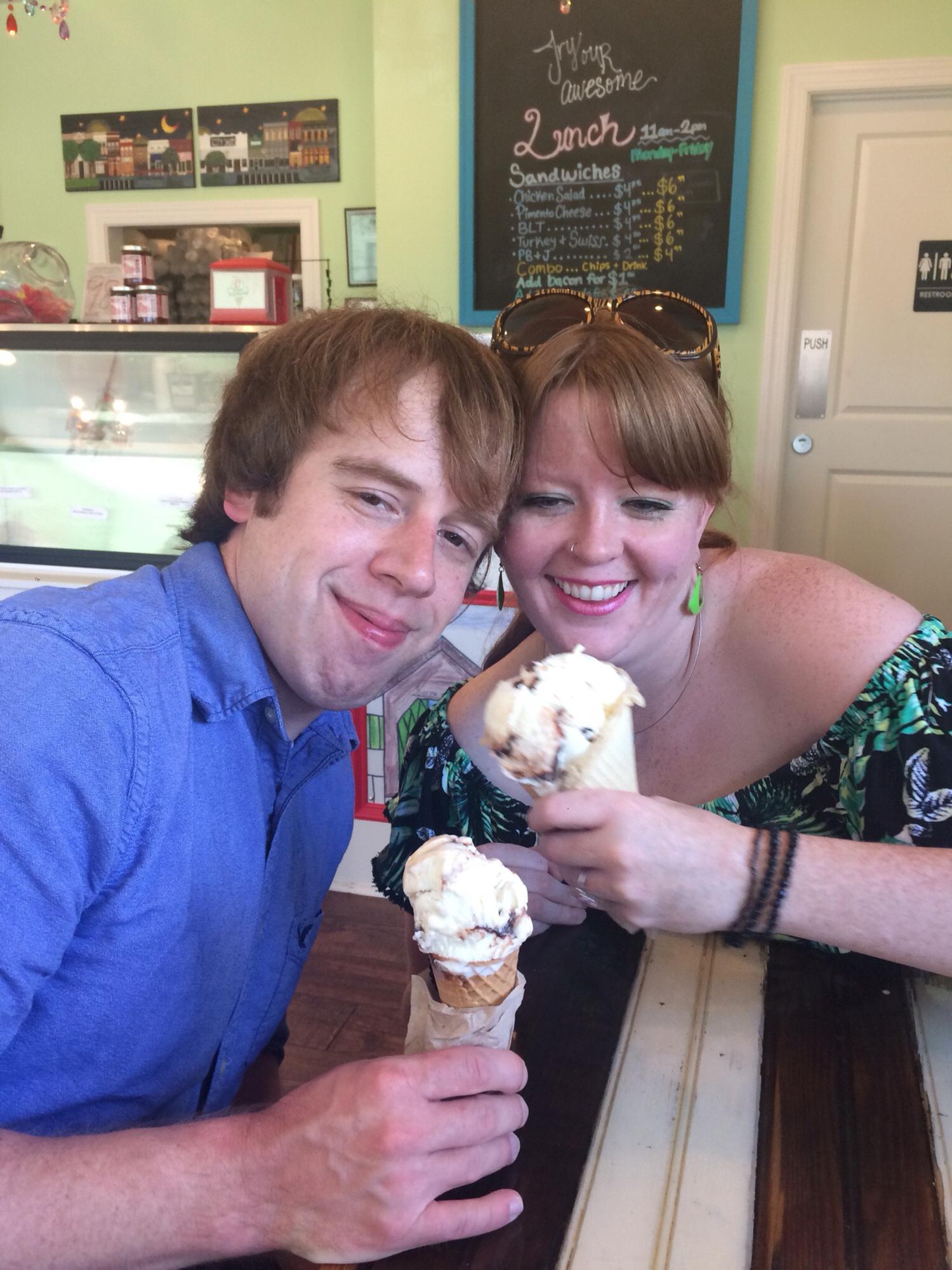 I was considering booping his nose with my ice cream.