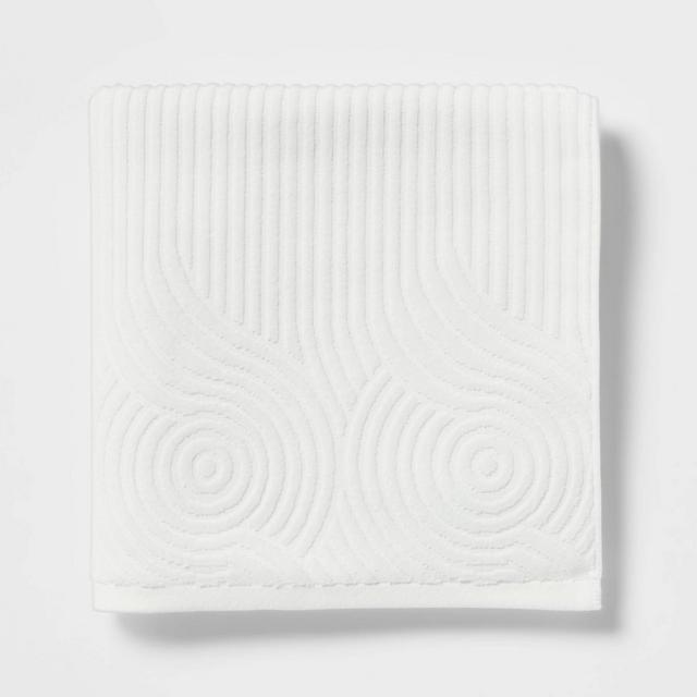 27"x52" Cloud Geo Bath Towel White - Threshold™