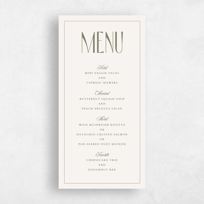 Beige Wedding Menu - Trogir