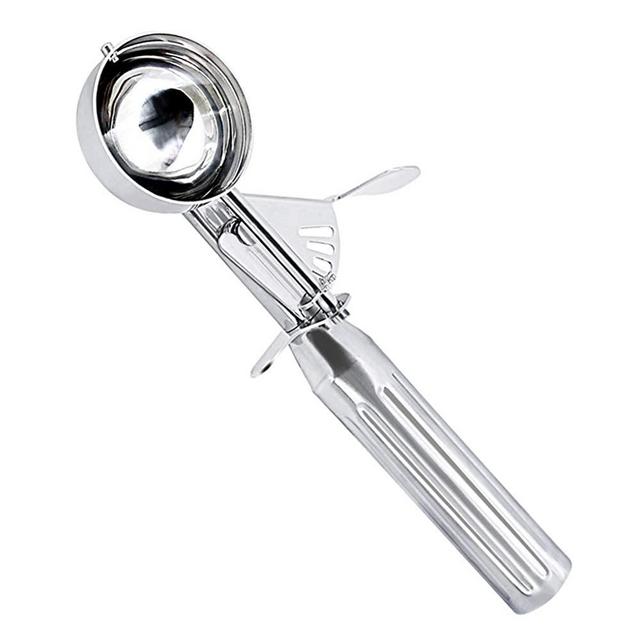 Newness Ice Cream Scoop, 304 Stainless Steel Ice Cream Scooper with Trigger & Comfortable Handle, Multi-Function Cookie Scoops for Baking, Fruits Preparation Melon Baller Scoop, 2 Inches Diameter