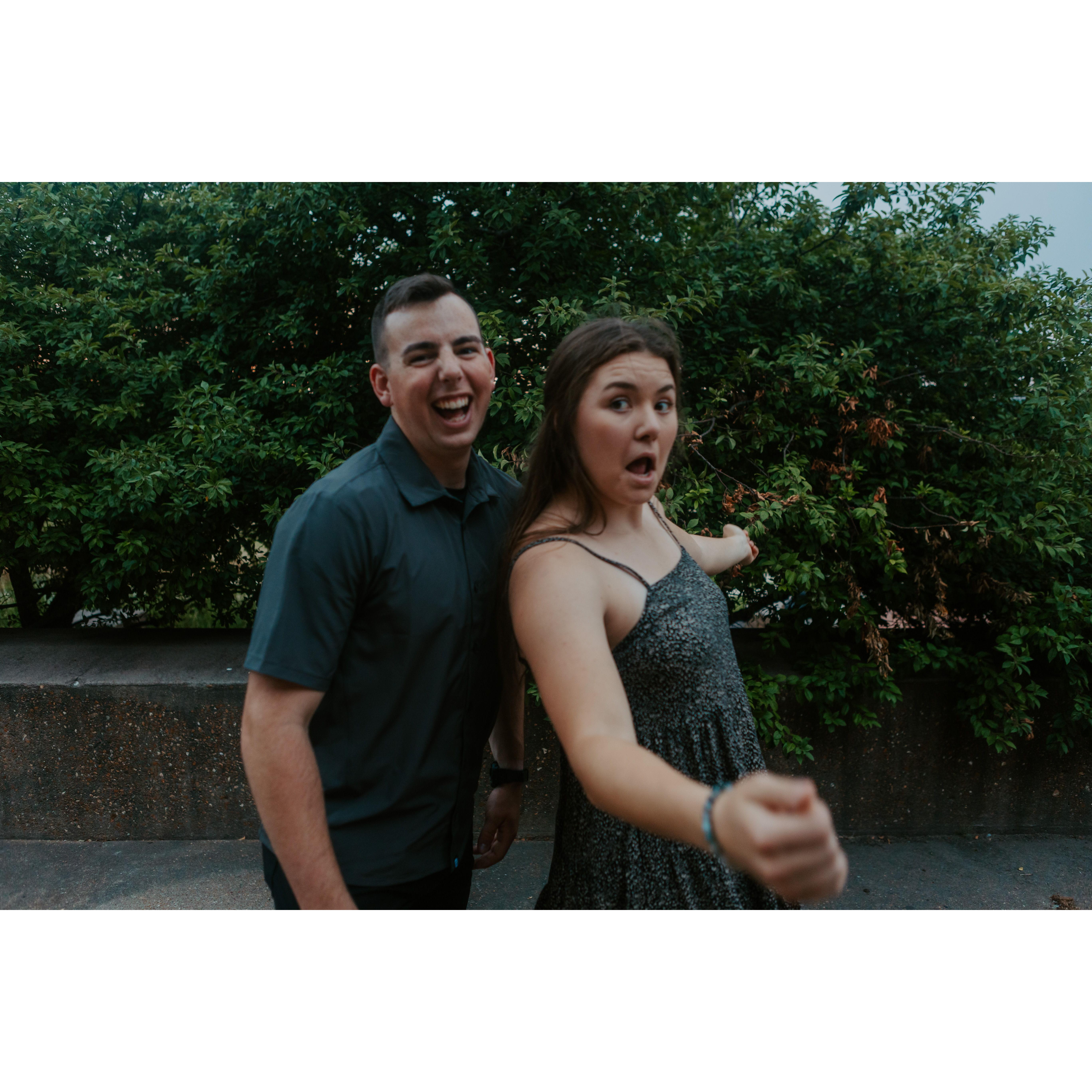 We are always dancing! Hoping everyone is ready to get down at the reception!