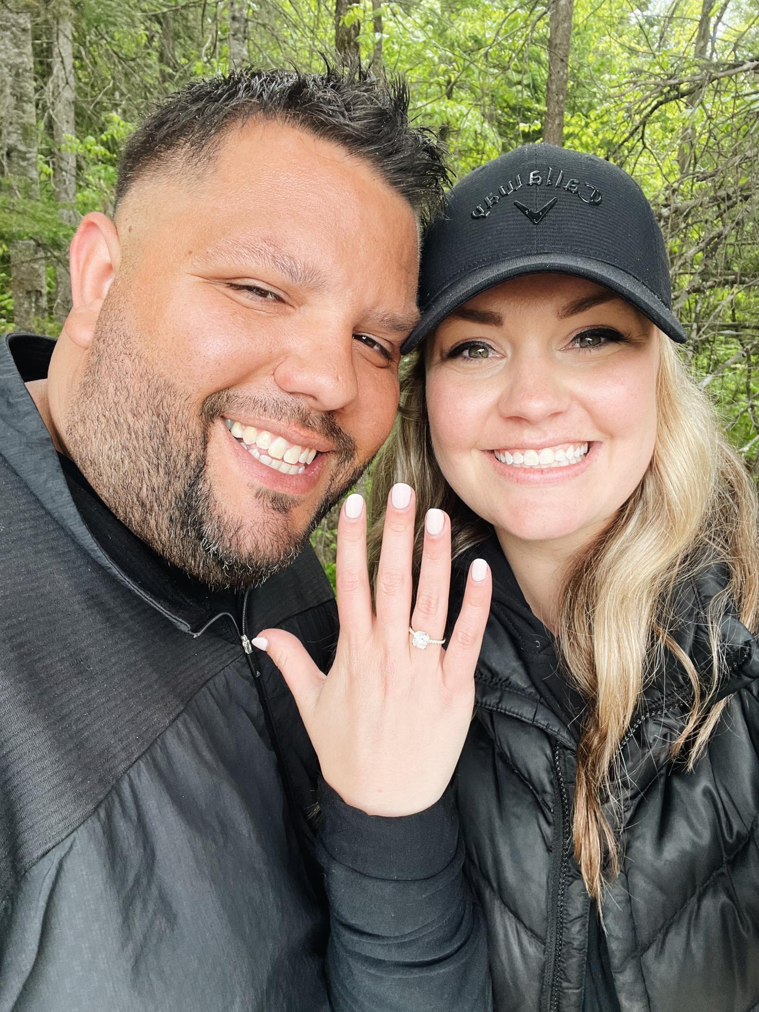 The day we got engaged at Tahquamenon Falls!
