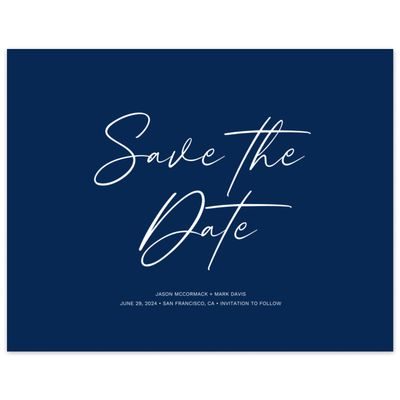 Vibrant Navy, Blue Wedding Digital Save the Date - Nahomi Type