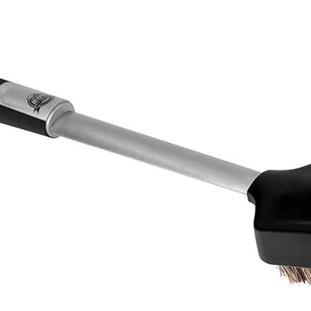 Pit Boss Grills Soft Touch Palmyra Head Brush, Black/Silver