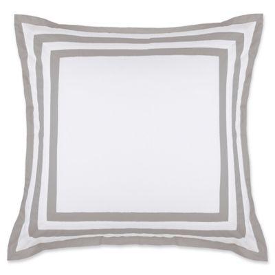 Wamsutta® Hotel Border MICRO COTTON® European Pillow Sham in White/Charcoal