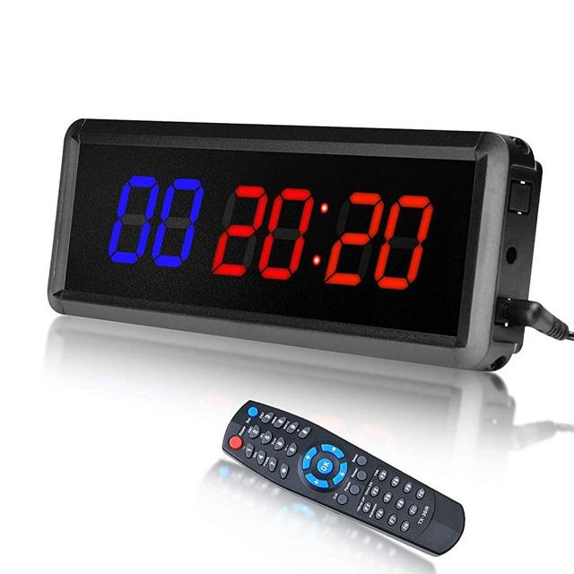 Vehipa LED Interval Timer Gym Timer Workout Timer Count Down/Up Clock Stopwatch Timer with Remote for Home Fitness