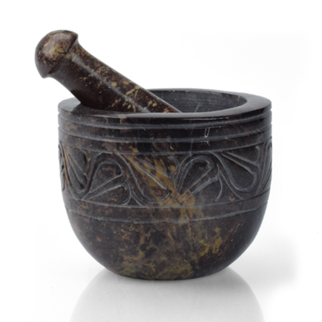 Mortar & Pestle Carved Gorara Stone