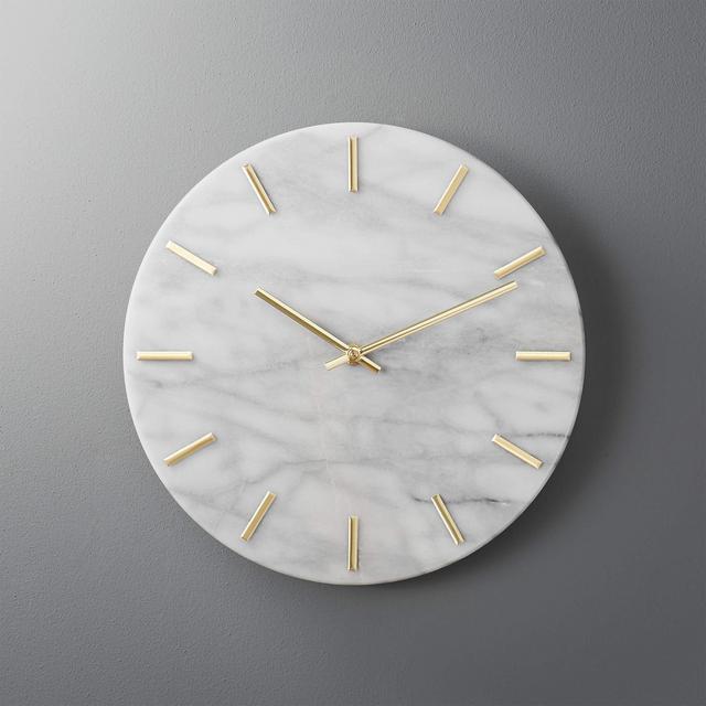 Carlo Marble and Brass Wall Clock