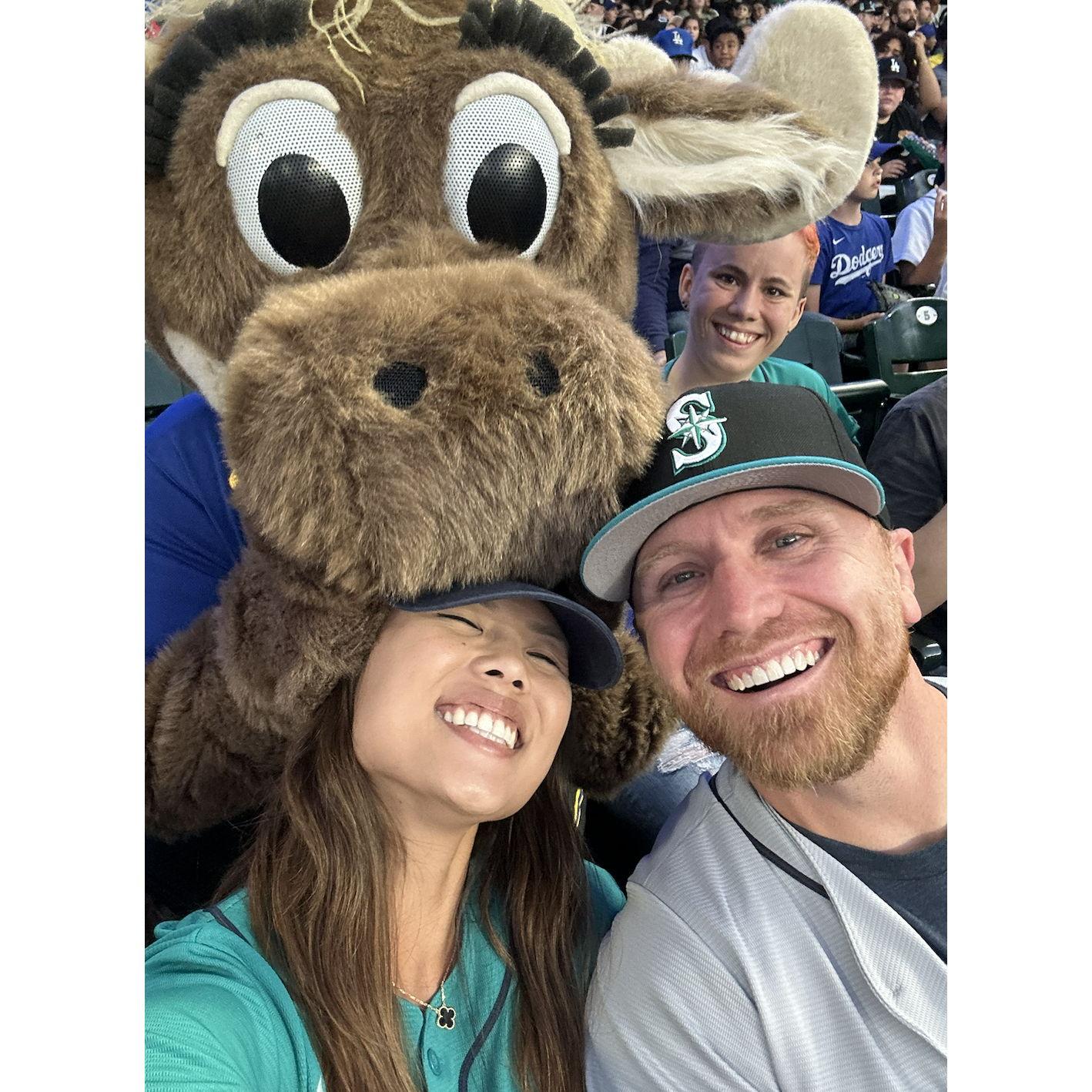 Making friends with the Mariner Moose!