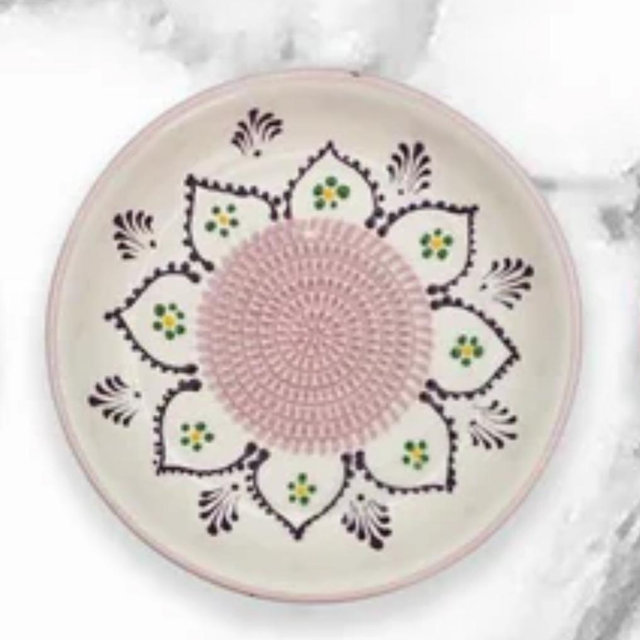 Garlic Grater Bowl, Ceramic Grater Plate, 7" Ceramic Garlic Grinder, Decorative Grater Bowl - With Brush / Purple Dream