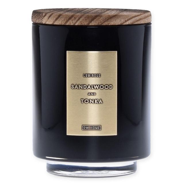 DW Home Sandalwood and Tonka Wood-Accent 10 oz. Jar Candle in Black