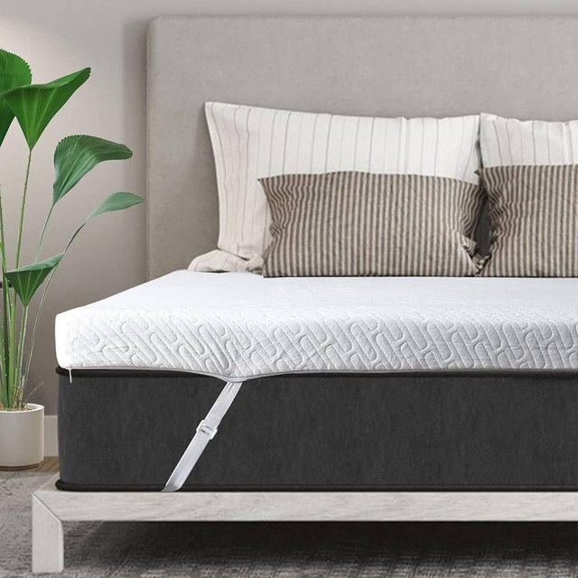 VALUXE 3 Inch Gel Memory Foam Mattress Topper King Size High Density Cooling Pad Pressure Relief Bed Topper (with Removable & Bamboo Cover)