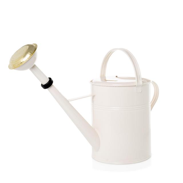 HG Garden White Zinc Watering Can, 9 Liter