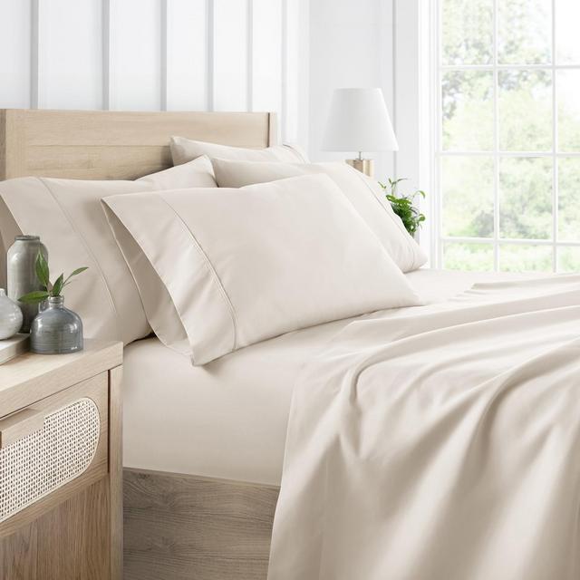 Solid 4 Piece Sheet Set - Ultra Soft, Easy Care - Becky Cameron, Ivory, Twin