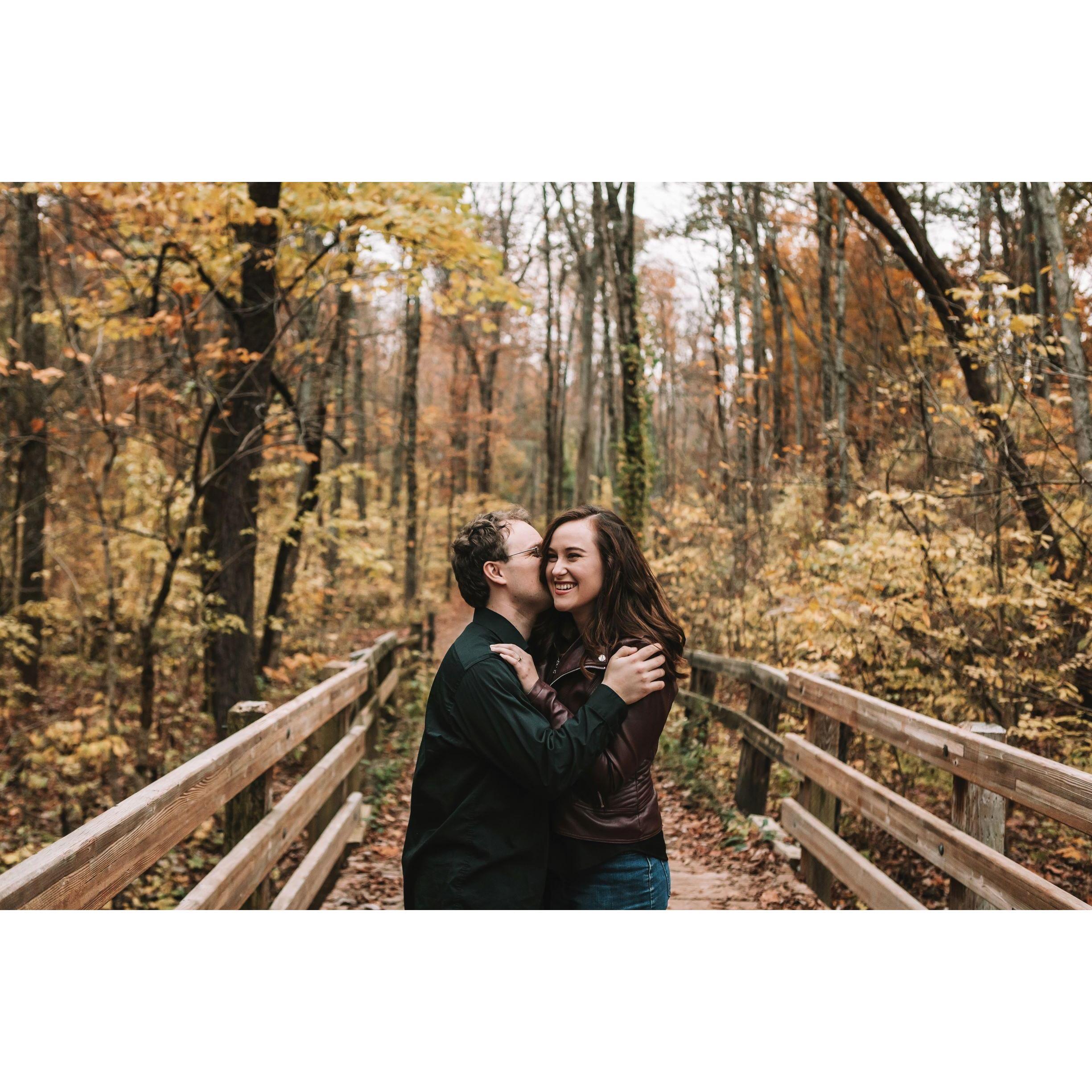 Our engagement photo shoot in Sharon Woods, one of our favorite places in Cincinnati!