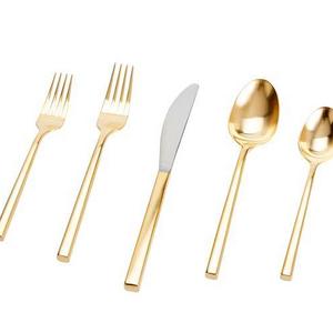 Luna Brushed Gold Flatware Set