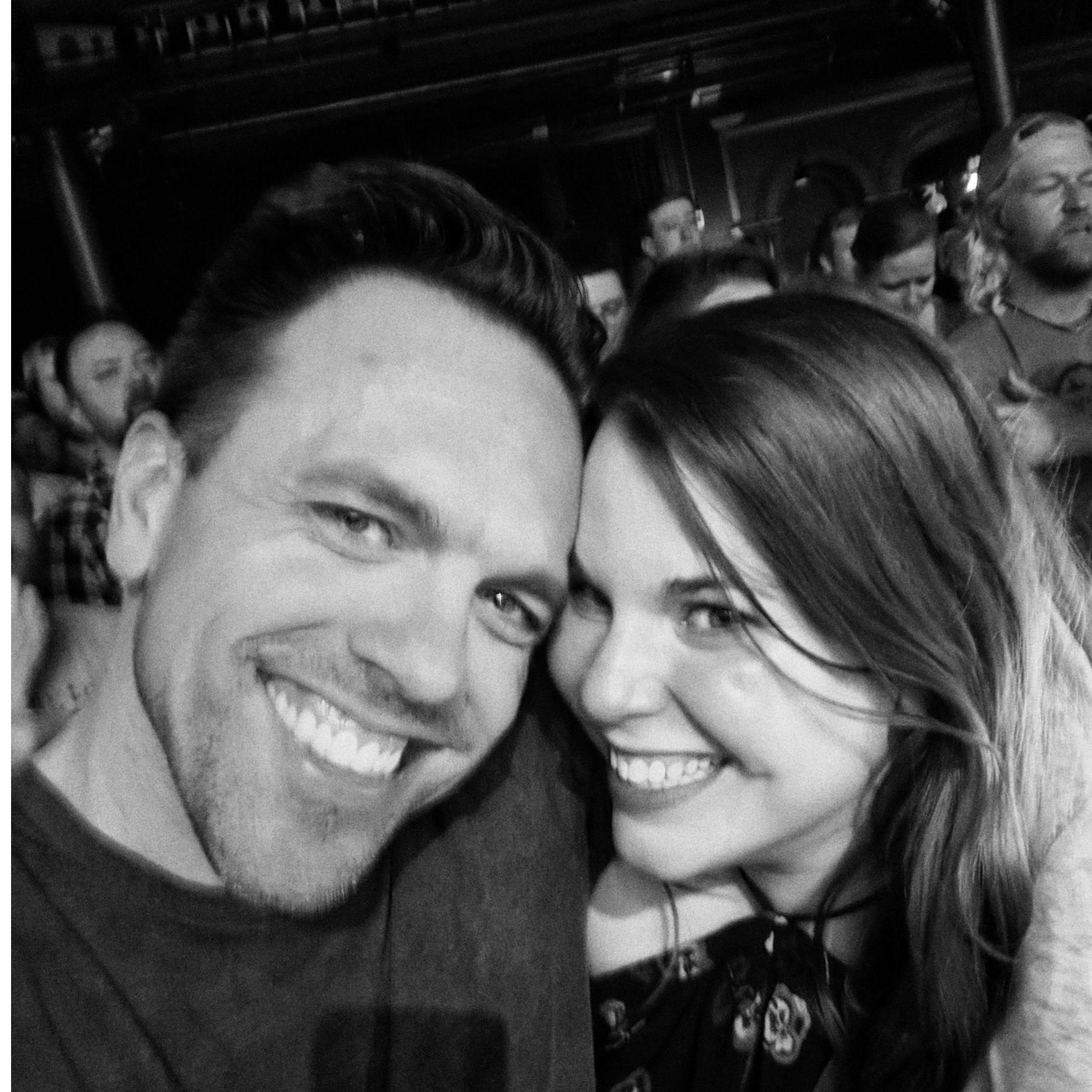 At the Frank Turner show.  Frank's inadvertently one of the first ways we connected. Megan was given a copy of one of his albums ...little did she know it had originally come from Rob.