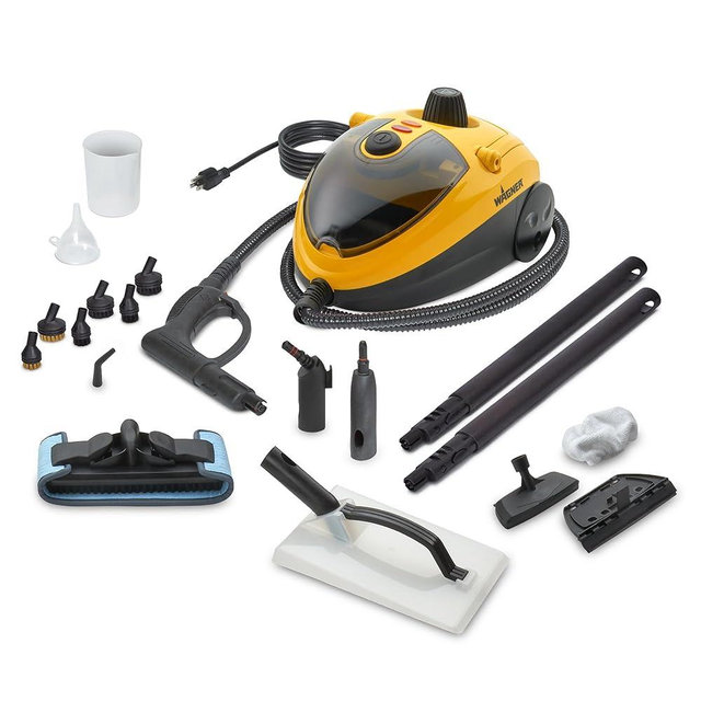 Wagner Spraytech 2494184 915e On-Demand Steam Cleaner & Wallpaper Removal, Multipurpose Power Steamer, 18 Attachments Included (Some Pieces Included in Storage Compartment) For Floor