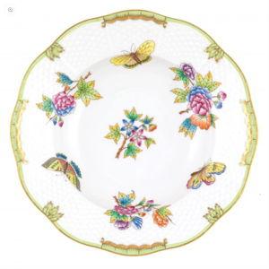 Queen Victoria Green Soup Plate