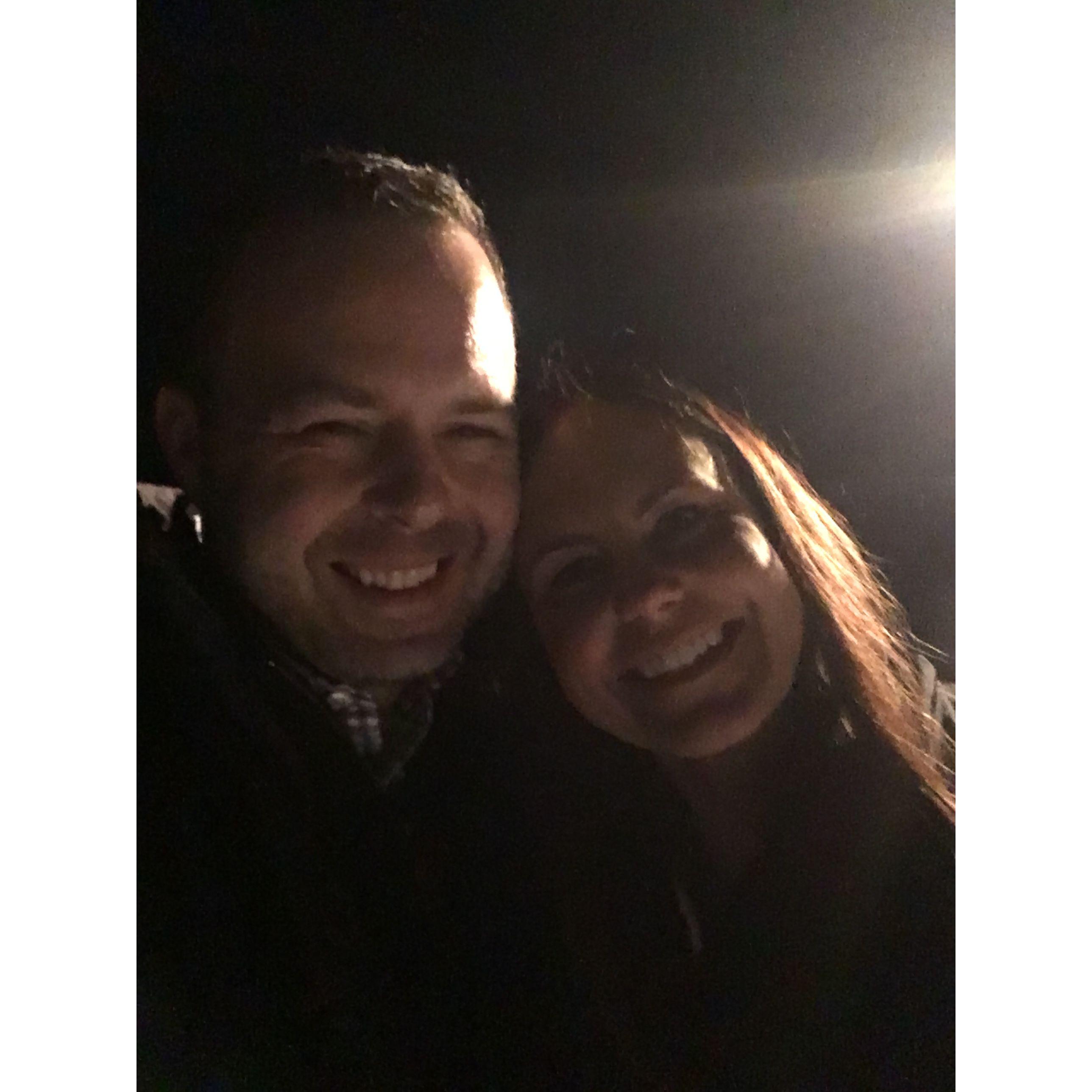 This was on the frozen ground of Lake Lida after Natalie was convinced to take a minnow shot upon first meeting Matt's dad. Still smiling and still here...