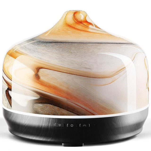 Porseme 500ml Glass Essential Oil Diffuser Aromatherapy Ultrasonic Cool Mist Humidifier 15-21 Running Hours Waterless Auto-Off Air Diffusers for Sleeping Yoga Working Spa(Jupiter)