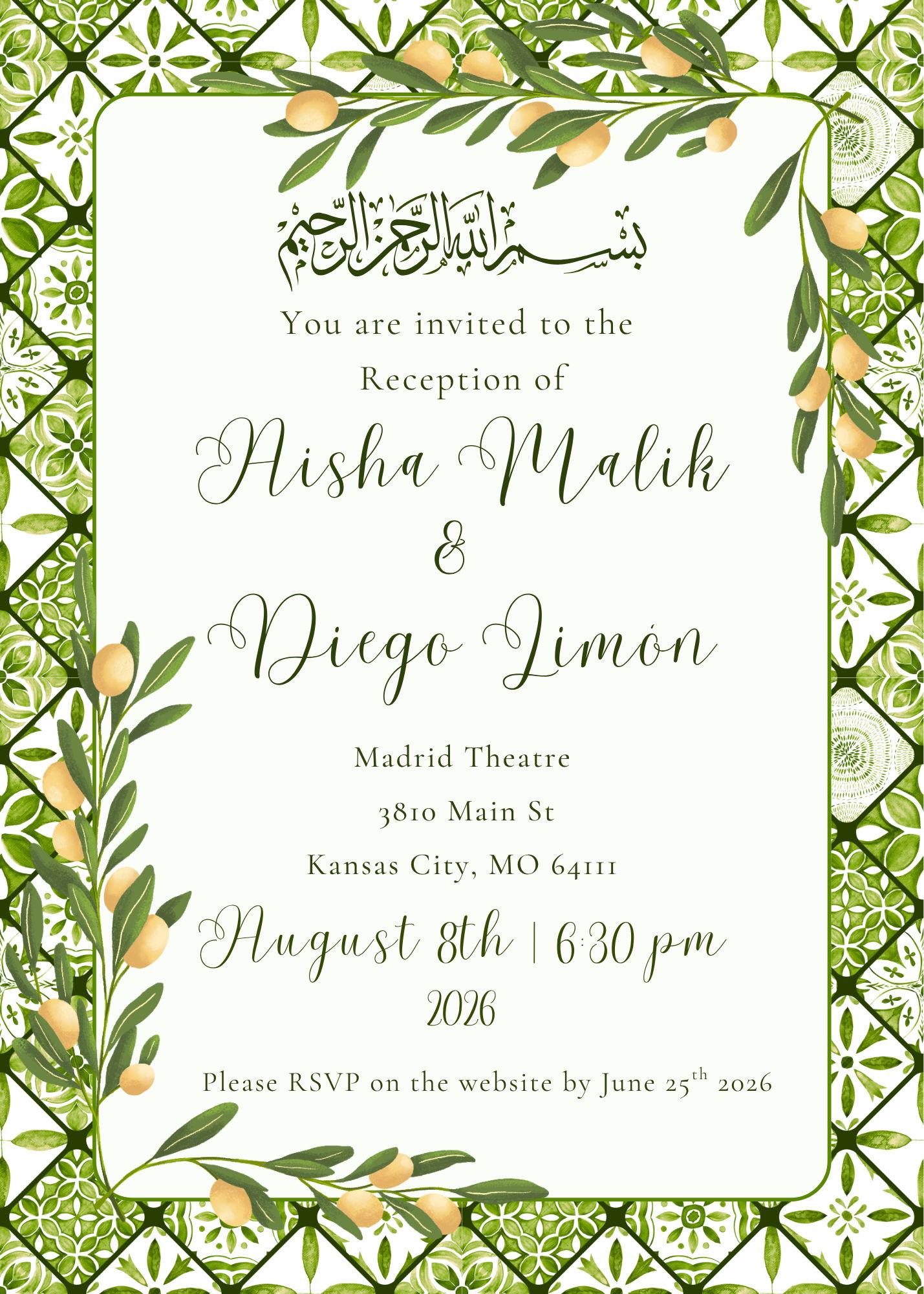 The Wedding Website of Aisha Malik and Diego Limón
