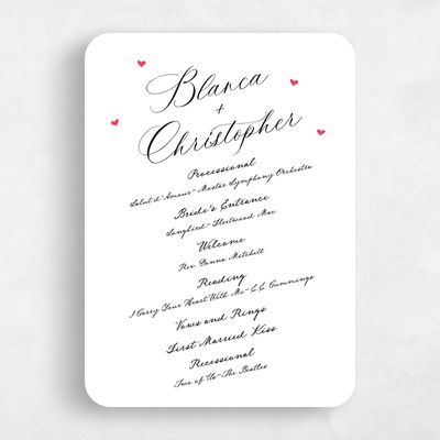 White Rounded Wedding Program - Estate