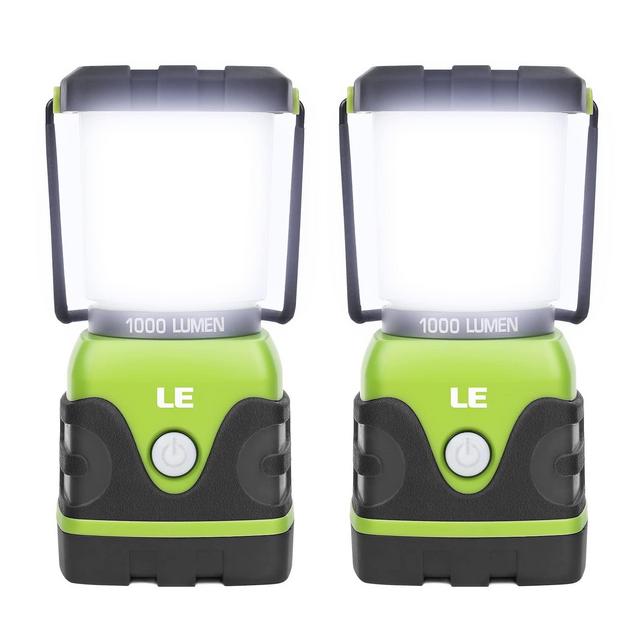 LE LED Camping Lantern, Battery Powered LED with 1000LM, 4 Light Modes, Waterproof Tent Light, Perfect Lantern Flashlight for Hurricane, Emergency, Survival Kits, Hiking, Fishing, Home and More