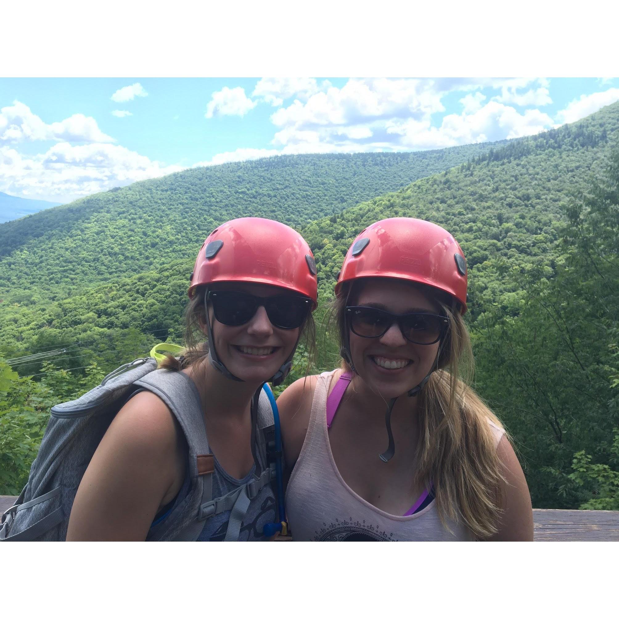 Ziplining at Hunter Mountain! The tallest place to zipline in North America.