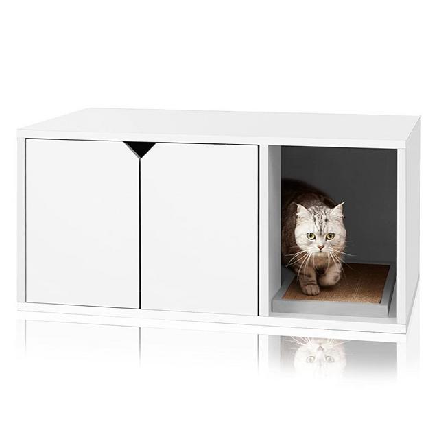 Way Basics Cat Litter Box Enclosed Modern Cat Furniture