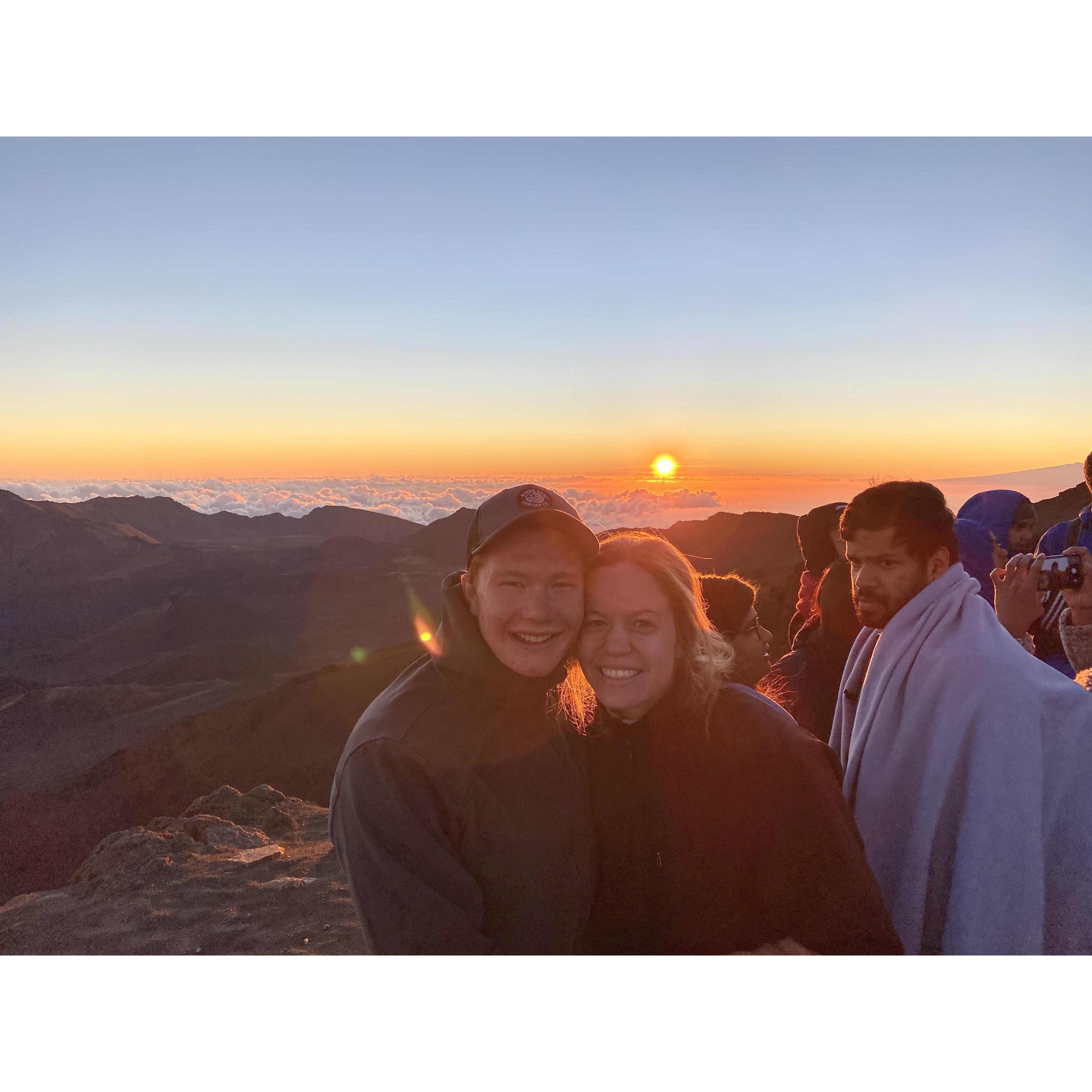 We woke up early to see the sunrise over Haleakala in Maui!